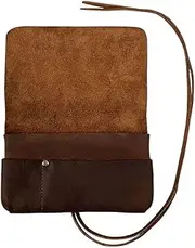 Hide & Drink, Rustic King Size Tobacco Pouch Handmade from Full Grain Leather, Field Notes Case, Vintage Storage :: Bourbon Brown