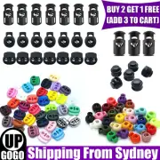 50PCS Double Hole Cord Lock Apparel Clamp Barrel Toggle Stopper Spring Stop Hole
