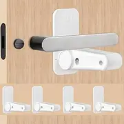4 Pack Improved Door Locks for Kids Safety - Techoln Child Proof Door Lever Lock - Durable ABS with 3M Adhesive Child Door Lock, No Drilling Child Safety Locks for Doors