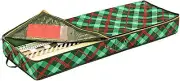 Honey Can Do Plaid Gift Wrap Organizer with Handles Stores Eight 30” Rolls