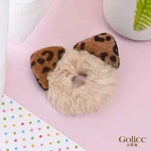 【Golicc】毛絨 豹紋 貓耳 髮圈(飾品 髮飾 髮帶 髮圈 手圈 母親節 小資節稅節)