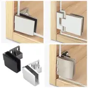 Frameless Glass Door Hinges No Drill Zinc Alloy Self Closing for Convenience