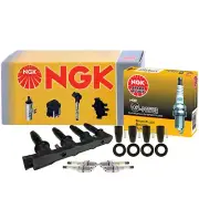 NGK Ignition Coil 4 Boots & 4 G-Power Platinum Spark Plugs Kit For Chevrolet L4 (for: Chevrolet)