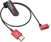 Alvin's Cables 8K 2.1 Micro HDMI Right Angle to HDMI Ultra-Thin Cable for Atomos Ninja V, 8K@60Hz 4K@120Hz High-Speed HDMI Cable for Sony A7RIII A7II A7M3, for Canon R5 M6, 45cm|18in