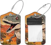 [YTYVAGT] Luggage Tags for Suitcases,Travel Tags for Luggage,Dinosaur and Volcano,2-Pc