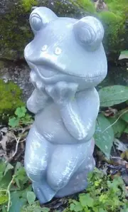 Latex frog on log mold plaster mould concrete mold 9.5"H x 4"W