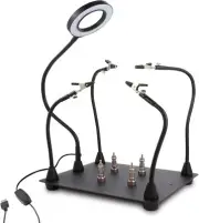 Helping Hands Soldering Clamp Station 3X LED Magnifying Glass Lamp with Magnetic