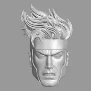 Gambit v2 angry X-Men custom head for 4" 6" 7" 12" Marvel Comics action figures