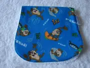 Taz Devil Blue Burp Cloth Cotton Front Towelling Back Handmade