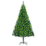 Green 210cm Artificial Prelit Christmas Tree Thick Branches Holiday Decor