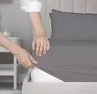 100% Cotton Percale Single Fitted Sheet Cool & Crisp Full Dark Gray