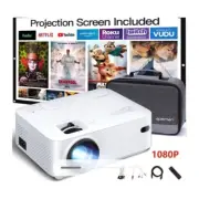 APEMAN Mini Projector 1080P LCD Display 200'' Portable Video Projector, Screen I