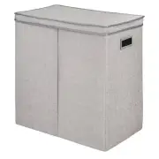 Greenway GFL6000GR Collapsible Double Sorter, Grey Linen Laundry Hamper