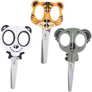 3pcs Animal Cartoon Boys and Girls Safety Scissors Stainless Steel Plastic Safe for Home School