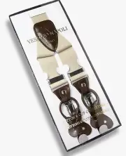 Vesuvio Napoli Mens Y-Back Button & Clip Convertible Suspenders
