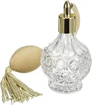 Topxome 80ml Clear Crystal Vintage Style Perfume Bottle Gold Long Spray Tassels Atomizer Pump Refillable Glass Bottles Makeup Tool