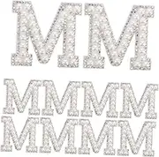 Parliky 10 Pcs Rhinestone Letter Patches Sparkly Iron Decorative Alphabet Appliques for Clothes Hats Bags Self Adhesive Fabric Letters for DIY Craft Projects
