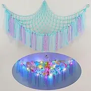 FIOBEE Stuffed Animals Net or Hammock with LED Light, Toy Hammock Hanging Stuffed Animals Storage Organizer Holder Room Décor for Nursery Kids Bedroom