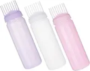 3 Pack Root Bottle Applicator Hair Coloring Comb Oil Bottle Hair Dye Applicator Easy Scalp Massage Comb