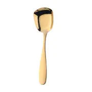 2Pcs Plat Bottom Spoon Stainless Steel Square Dinner Spoons Rice Dinnerware Child Long Handle Drink Spoon For Ice Cream Dessert Salad