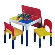 NEW Aussie Baby 2-in-1 Kids Activity Table & Chair Set with Building Blocks