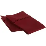 Egyptian Cotton 1200 Thread Count Solid Pillowcase Set Standard-Burgundy