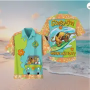 Scooby Doo Where Are You Scooby Doo Surfing Mystery Machine 3D HAWAII SHIRT