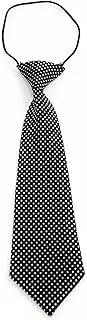 [Zasel] Kids Boys Black & White Patterned Elastic Neck Tie - Mini Polka Dots Black and White