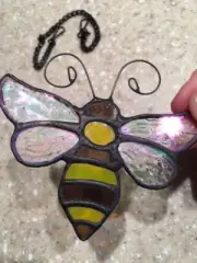 Bee Ornament Suncatcher Stained Glass Window Hangings Suncatcher for Window Gift