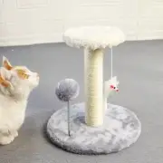Cat Tree Tower with Scratching Post, Interactive Ball Toys, and Plush Mouse