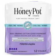 The Honey Pot Company Herbal Overnight Pads w/Wings 12ct
