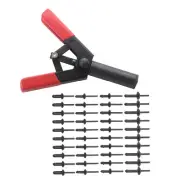 Plastic Rivet Gun Garage Hand Riveter Tool & 40 Rivets Fastener Removal Tool Kit