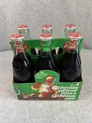 Coca-Cola 1989 Christmas Bottles 6 Pack Of Replica 1923 Coca-Cola Bottles Santa
