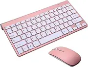2.4G Mini Wireless Keyboard and Mouse Ultra Thin Rose Gold Design for Home Office Compatible Tablets Ergonomic Keys for Comfortable Typing