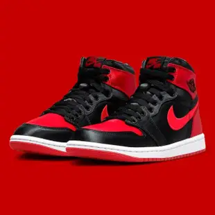 【NIKE 耐吉】休閒鞋 Air Jordan 1 High OG Satin Bred W 黑紅 緞面 女鞋 FD4810-061