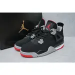 熱賣 PLUS SIZE UK12 現貨 JORDAN 4 AJ4 RETRO BRED (GS) 黑紅籃球鞋男鞋