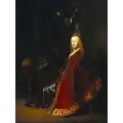 Rembrandt Minerva In Her Study Lady Red Extra Large Art Poster