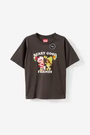 [Cotton On Kids] Cotton On Kids - Strawberry Shortcake Drop Shoulder Short Sleeve Tee - Lcn ssc berry good friends/phantom 7 LCN SSC BERRY GOOD FRIENDS/PHANTOM
