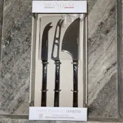 NEW Brandani DIAMOND 3 pc Cheese Knife Set Hotel Collection Stainless Steel