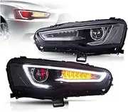 Auto Headlights Red Demon Eyes Projector Style Car Accessories LED Lamps Assembly Compatible With Mitsubishi Lancer EVO X 2008-2017