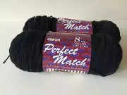 2 New Skeins Of Caron Perfect Match Yarn Black 7718