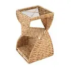 Design Square Cleo End Lamp Side Table Rectangle Clear Glass Top - Natural