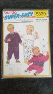 BURDA TODDLERS' TOPS & PANTS 5339 Super Easy Sewing Pattern SEALED Vintage