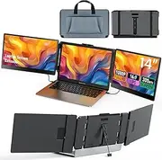 Kwumsy Laptop Monitor 14" Full HD IPS Display Laptop Screen Extender Works with 13"-17" Mac Windows Chrome PS5