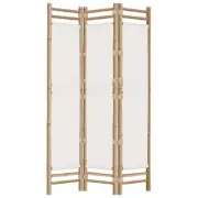Folding 3-Panel Room Divider 120 Cm Bamboo And Canvas bamboo,canvas Screens & Ro