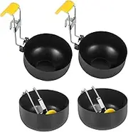 GOKENA Hang Ear Egg Cooker Non-Stick Egg Steamer Metal Egg Cooker Poached Egg Maker Egg Boiling Spoon Egg Cooking Spoon with Silicone Cover Utensil Holder Suitable for Boiled Eggs