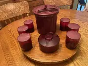 NEW Tupperware Preludio Acrylic Set: 6 cups/lids - Ice Bucket - Ice Tong & Bowl