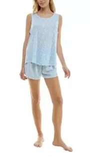 Roudelain Womens 2 Piece Pointelle Tank Pajamas Set Size Small - Blue