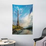 Eiffel Tower Tapestry Sun Eiffel Tower Print Wall Hanging Decor