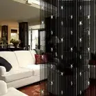 Home Door Curtain Tassel Fly Screen Panel Room Crystal Bead String Divider Decor